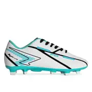 Sfida Strike Football Boots Kids White/Blue Lace Up Honecomb Insole