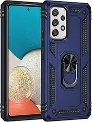 [TiHen] Compatible for Case Samsung Galaxy A53 5G, Magnetic Ring Holder 360°Full Body Protective Silicone Personalised Tough Armor Phone Case with Screen Protector-Blue