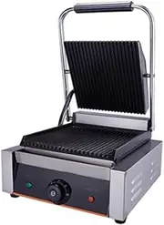 KANKAI 240V 1800W Commercial Electric Contact Grill Steak Machine Non-Stick Single Plate Electric Griddle Grill