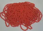 Vintage Czech Glass Beads Opaque Orange 24 String Hank Large Seed Size 8?