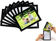 STTMGN Magnetic Picture Frames with Black Border(4"X6",10 Pack),Magnet Photo Frame Pockets/Postcard Holder,Decorations for home/office/school/Classroom/party