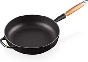 [Le Creuset] Signature Cast Iron Saute Pan with Wooden Handle 28cm Matte Black, 20259280000422