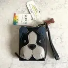 Chala Boston Terrier Puppy Dog Wristlet Wallet Vegan Leather RFID New