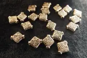 SPACER BEAD, ANTIQUE SILVER PLATED, FLAT DIAMOND