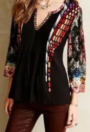 Ranna Gill Spectral Peasant Top Blouse Size X-Small NW ANTHROPOLOGIE Tag