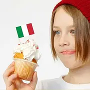 100 PCS Italy Flag Cake Topper,Italian Cupcake Stand for Party Decoration Supplies