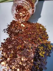 Bulk lot of 65 jars Penny chunky polyester glitter mix 2 oz. in a shaker bottle!