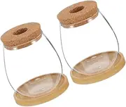 Sosoport 2 Sets Propagation Stations: Desktop Propagated Plant Jars - Terrarium Glass Planters with and Cork Lid - Indoor Water Rooting Vase