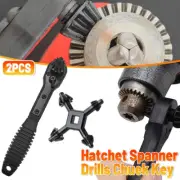 2pcs 2 in 1 Drill Chuck Ratchet Wrench Double Headed Spanner Key Tool Set AU