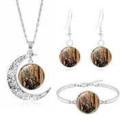 Catzon The Nightmare Before Christmas Moon Pendant Necklace Earrings Bracelet Charms Gift Set-2