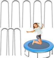 U Shaped Stakes - Nails for Soccer Goals | Heavy Duty Metal U Shaped Ground Stakes for Trampoline Fence Gardening Tent, Set of 8