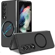 [RUNGOS] for Samsung Galaxy Z Fold 4 Case MagSafe (Bare Metal Feel) [Strong Magnetic] [Slim Fit, Ultra Light] Wireless Charging Samsung Fold 4 Case, Shockproof Cover for Galaxy Fold 4 Case 2022, Black