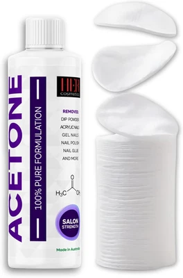 Pure Acetone Gel Acrylic Nail Polish Soak off Remover 250Ml Heavy Duty Cleaner,