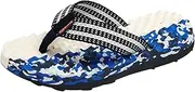 [Generic] Flip Flop Men 9 Men Flip Flops Flat Bottom and Non Slip Light Slip On Comfortable Colorblock Camouflage Pattern Beach Slippers Summer Sandals Men (Dark Blue, 41)