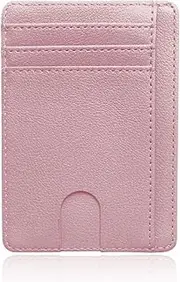 [VOMZIKL] Pink RFID Blocking ID Card Holder Wallet