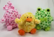 Bowtie Buddy plush Duck, Frog, or Bunny squeaky toy dog puppy toys bow tie B1