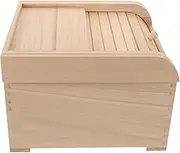 INOOMP Wooden Rice Storage Container with Airtight Lid Multipurpose Food Storage Box for Rice Beans and Cereals and Convenient Sealing Design Capacity for Kitchen Use