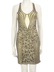 Green Embellished Mini Dress