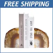 Decorative Natural Agate Bookends - Unique Geode Holders for Children's Books
