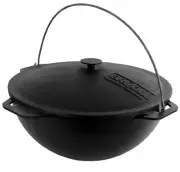 8 L Cast Iron Kazan 14.1" WOK Deep Pan Pilaf Lagman Uzbeki Cauldron Казан Чугун