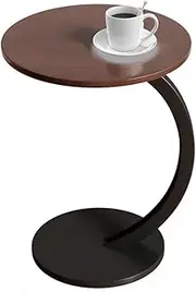 C Shaped End Table, C Table for Couch, Round Coffee End Table, Sofa Snack Side Side Tables, with Metal Frame, Industrial, for Living Room, Bedroom