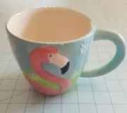 Boston Warehouse: Coffee Mug w/ Green Grass, Blue Sky & Pink Flamingo, Brand New