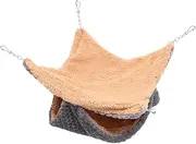 Happyyami Cozy Double Hammock for Pets Warm Bed for Hamsters Rats Guinea Pigs and Ferrets Hideout for Comfort and Relaxation Grey