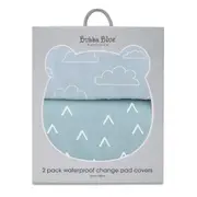 2PK Bubba Blue 48x82cm Nordic Waterproof Change Mat Cover Baby 0-12m Sky/Mint