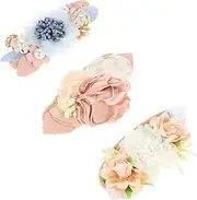 ERINGOGO 3Pcs Floral Headband Soft Elastic Hair Accessories for Newborns Comfortable and Stylish Flower Hairbands for Photo Props and Showers