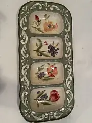 Certified International, 4 division Relish Tray by Pamela Gladding hand painted