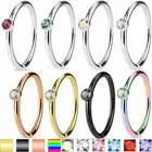 Nose Hoop nose ring daith rook tragus 20G Micro gem Surgical Steel bendable
