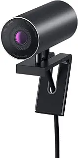 Dell 4K HD Webcam HDR with Privacy Cover, PC Computer Camera, Follow Focus, Built-in Light, Stand Mount, Face Recognition and USB - WB7022 - Black - Anodized Aluminium