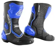 Bogotto Race-X Motorcycle Boots, black-white-blue, Size 43 for Men Black White Blue