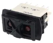Apem ROCKER SWITCH KR47CAKDDG 5A (On)-Off-(On) DPDT, Panel Mount, Illuminated