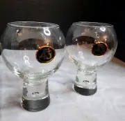 2 LICOR 43 Cuarenta Y Tres Floating Bubble Weighted Base Cocktail Glasses Liquor
