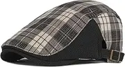 [HAMKVBPR] Men's Beret Hats Men Plaid Beret Vintage Duck Tongue Hat Women Casual Forward Hat Mens Hat Flat Cap