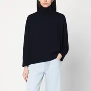 [Bottega Veneta] Dark blue turtleneck wool sweater XS Blue