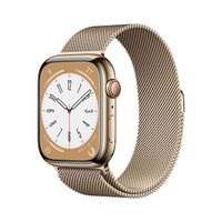 Apple Watch Series 8 GPS + Cellular 45mm Gold Stainless Steel Case Gold Milanese Loop