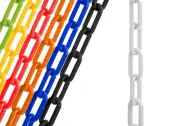 10 Feet White Durable Plastic Chain for Crowd Control and Industrial Use