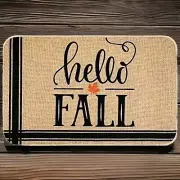 Front Door Mat Decorative Hello Fall Burlap Welcome Holiday Decor 17" x 27" New