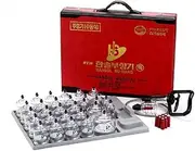 Hansol Professional Cupping Therapy Equipment 30 Cups Set with pumping handle and Extension Tube & English Manual (Made in Korea)