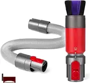 Dust Brush + Flexible Extension Hose Compatible with Dyson V7 V8 V10 V11 V12 V15 Outsize Vacuum Cleaner, Upgraded Traceless Soft Bristle Dust Removal Brush witn Trigger Lock, Vacuum Replacement Parts