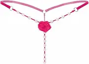 [WODAMOYUAN] Woman Sexy Panties Pearl Open Crotch Thongs Chain Thongs for Women Sexy Thong Lingerie for Women