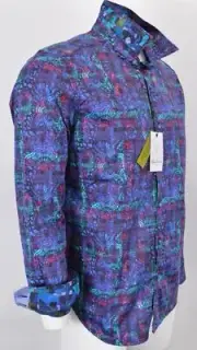 NEW Robert Graham HARDROCK Multicolor Paisley Sports Shirt L $198