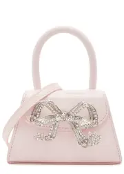 Self-portrait Bow Micro Glossed Leather top Handle bag - Light Pink One Size