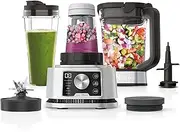 [Ninja] Foodi Power Nutri Blender 3-in-1, Blend Smoothie Bowls, Thick Spreads & Frozen Drinks, Automatic Programs, 2.1L Jug, 700ml Cup & 400ml Bowl with with Power Paddle, 1200W, Silver CB350UK