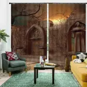 Damaged Ancient Walls 3D Blockout Photo Print Curtain Fabric Curtains Window