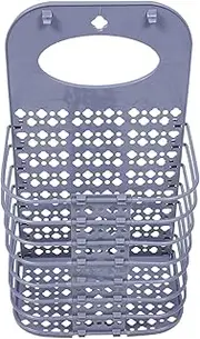 PENIKOKO Folding Wall-mount Laundry Basket Grey Clothes Storage Hamper for Bathroom Nursery Bedroom Hollow Design for Dry Clothes Convenient Storage
