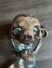 Bloody Pig Butcher Halloween Mask Scary Handmade
