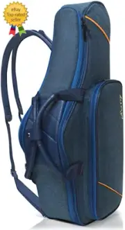 Alto Saxophone Case - 2-In-1 Padded Backpack Gig Bag with Flute Pocket & Accesso